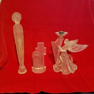 1970's Catholic Vintage Resin 3 Unique rare pieces. Opague look. One LOT.